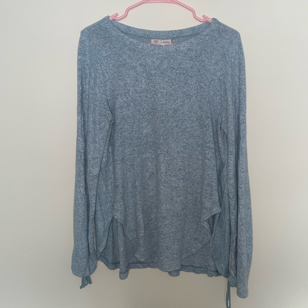 Anthropologie Saturday Sunday Crew Neck Ribbed Sweater Size Small Mint Green